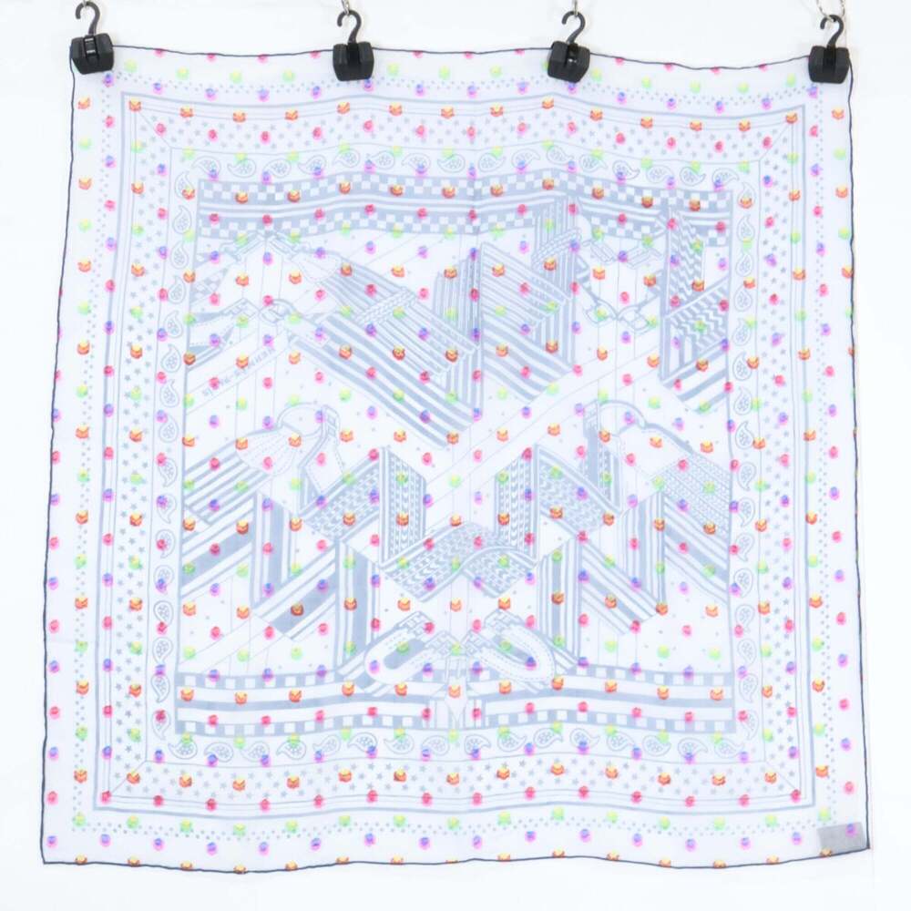 HERMES Blue Silk Scarf